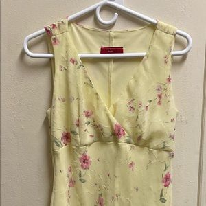 Alyn Paige yellow floral dress